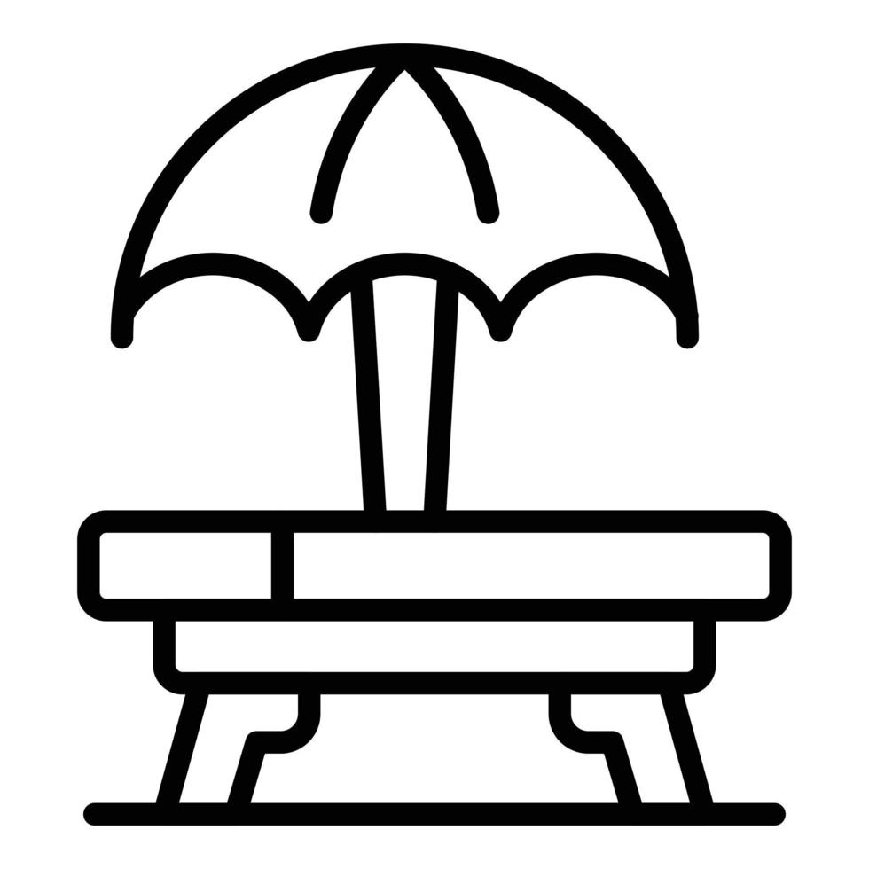 vetor de contorno do ícone de guarda-chuva de praia. mapa de viagem