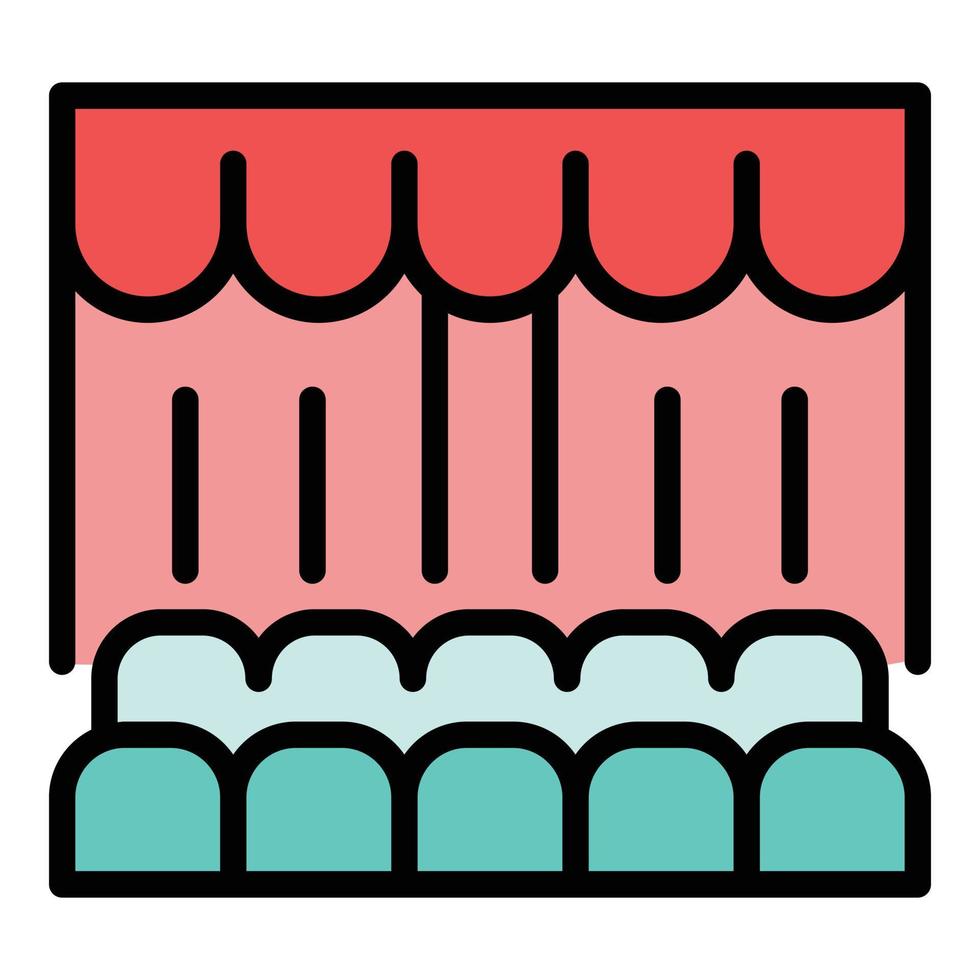 vetor de contorno de cor de ícone de salão de balé