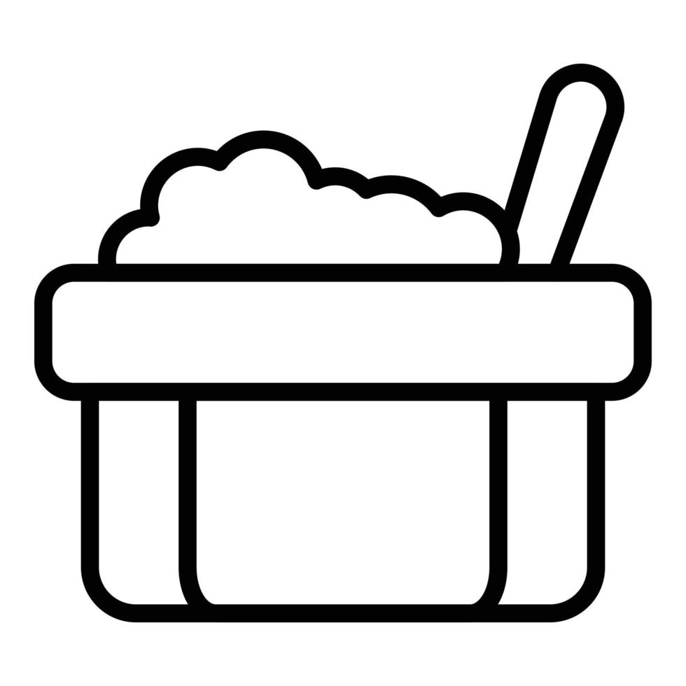 vetor de contorno do ícone de comida de feijão. prato assado