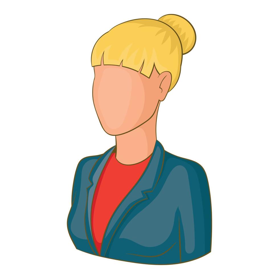 ícone de avatar feminino, estilo cartoon vetor