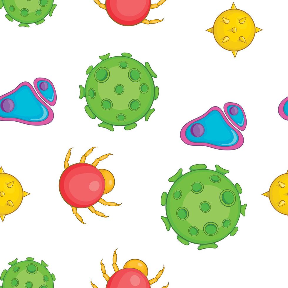 padrão de vírus ou bactérias, estilo cartoon vetor
