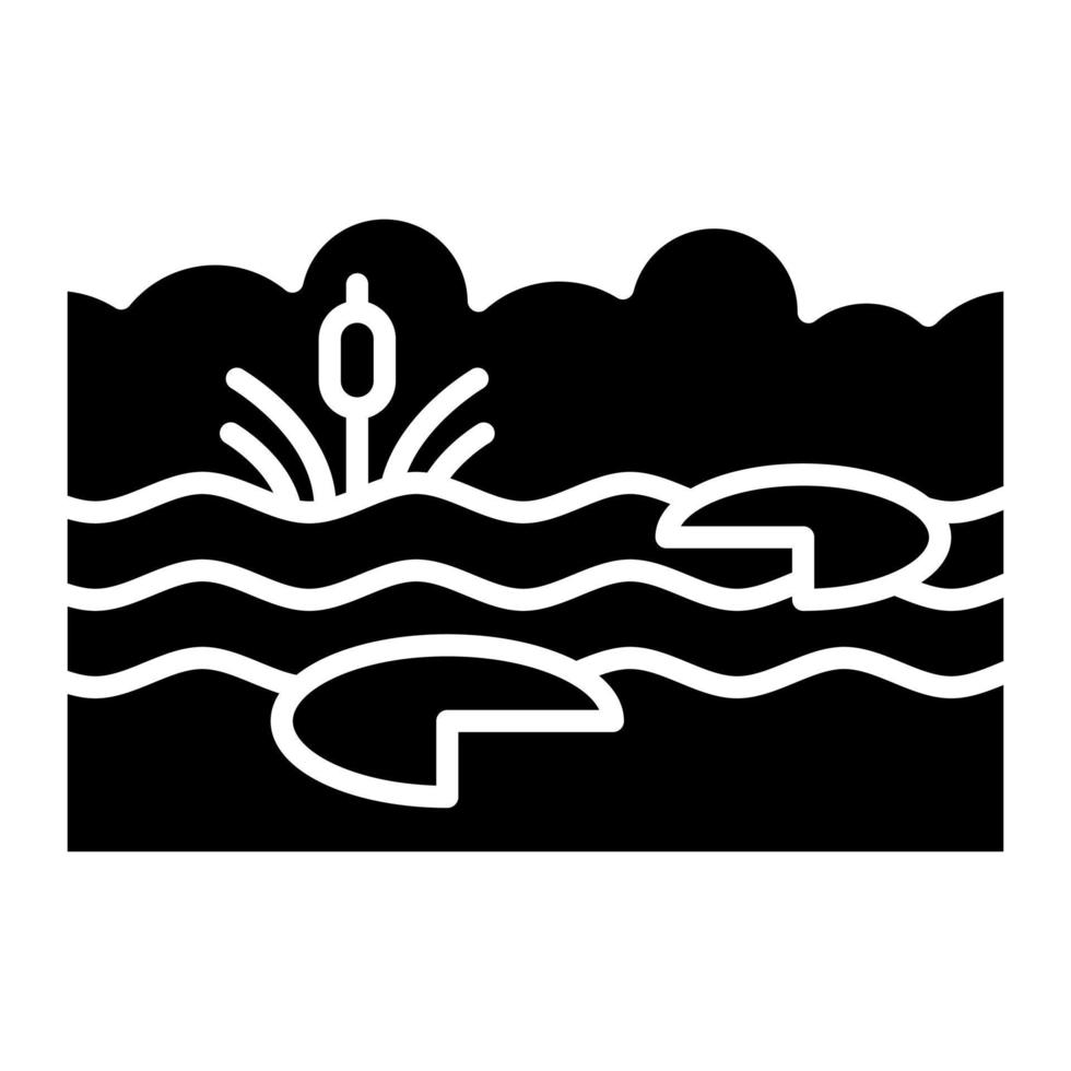 ícone de glifo de pântano vetor