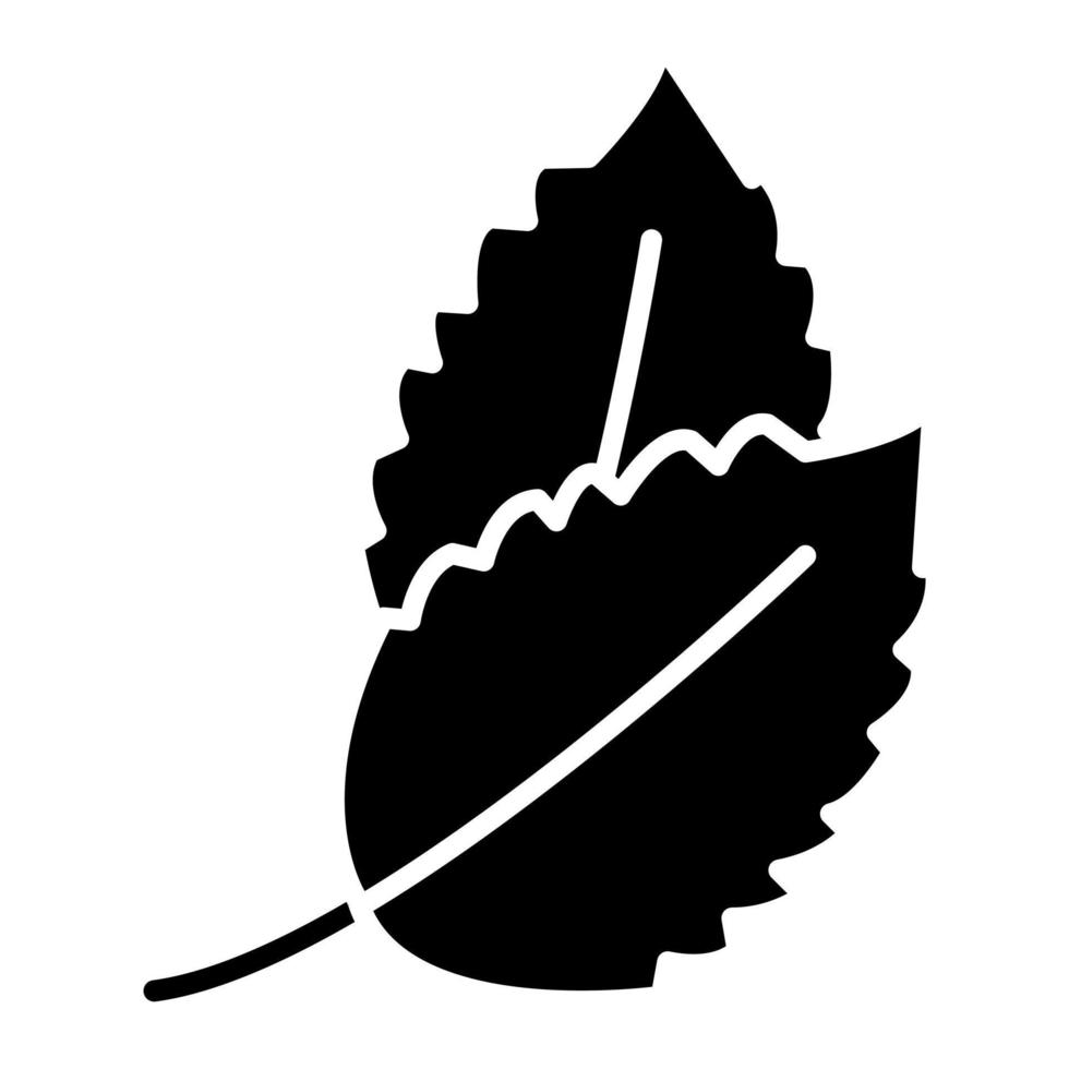 ícone de glifo de folha de erva vetor