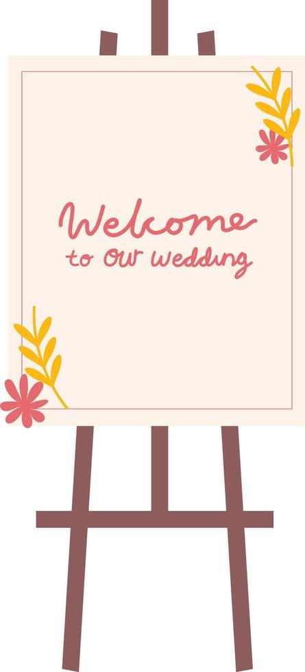 ilustração de sinal de boas-vindas de casamento vetor