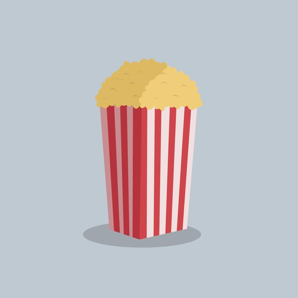 ilustração de lanche de filme de pipoca em design vetorial plano vetor