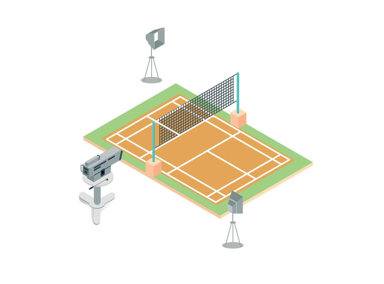 jornalista profissional isométrico moderno no trabalho, transmitindo as últimas notícias ao vivo do estúdio de tv. ilustração vetorial isométrica adequada para diagramas, infográficos e outros ativos gráficos vetor