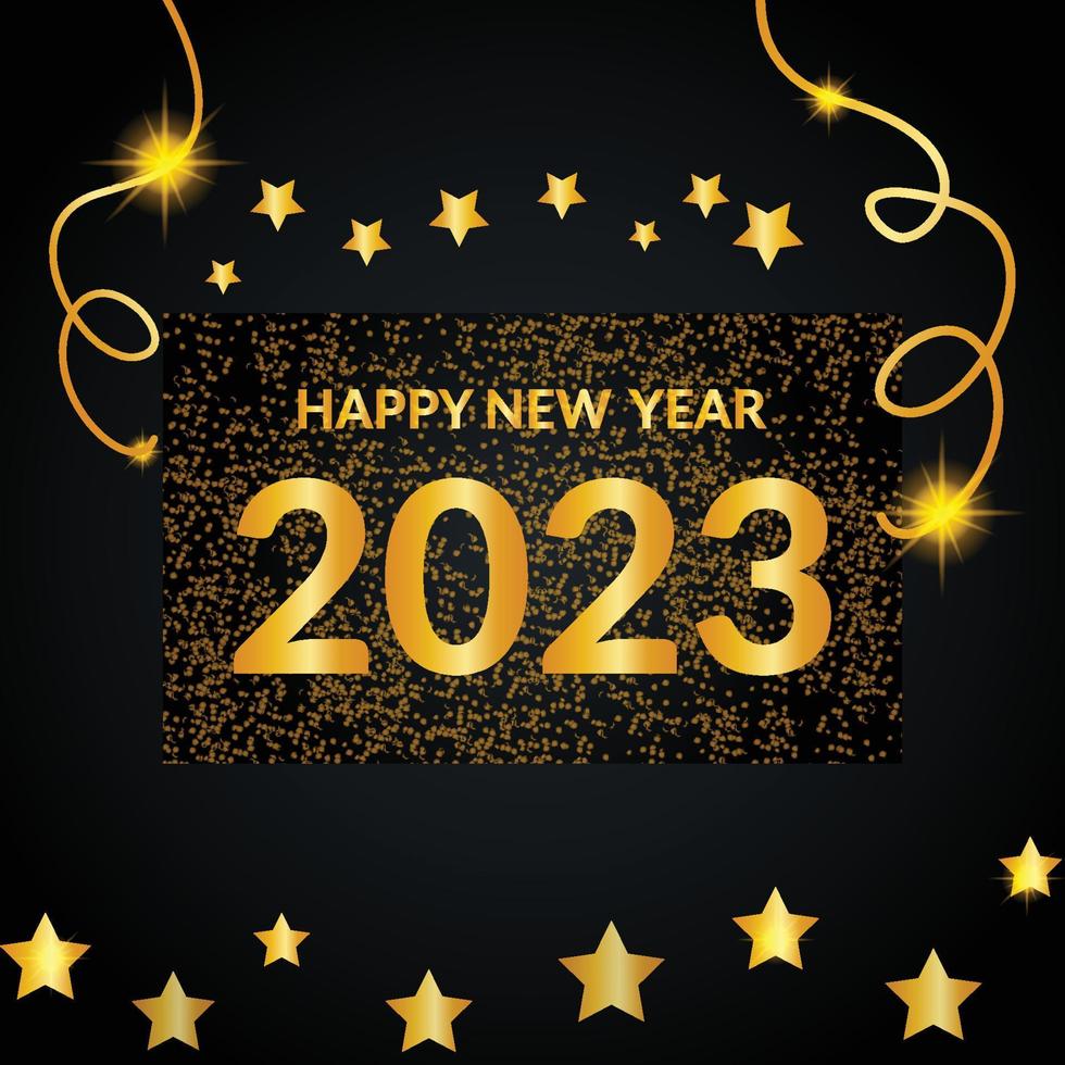 cartão de feliz ano novo com inscrição de saudação. design simples e minimalista de banner de ano novo. vetor