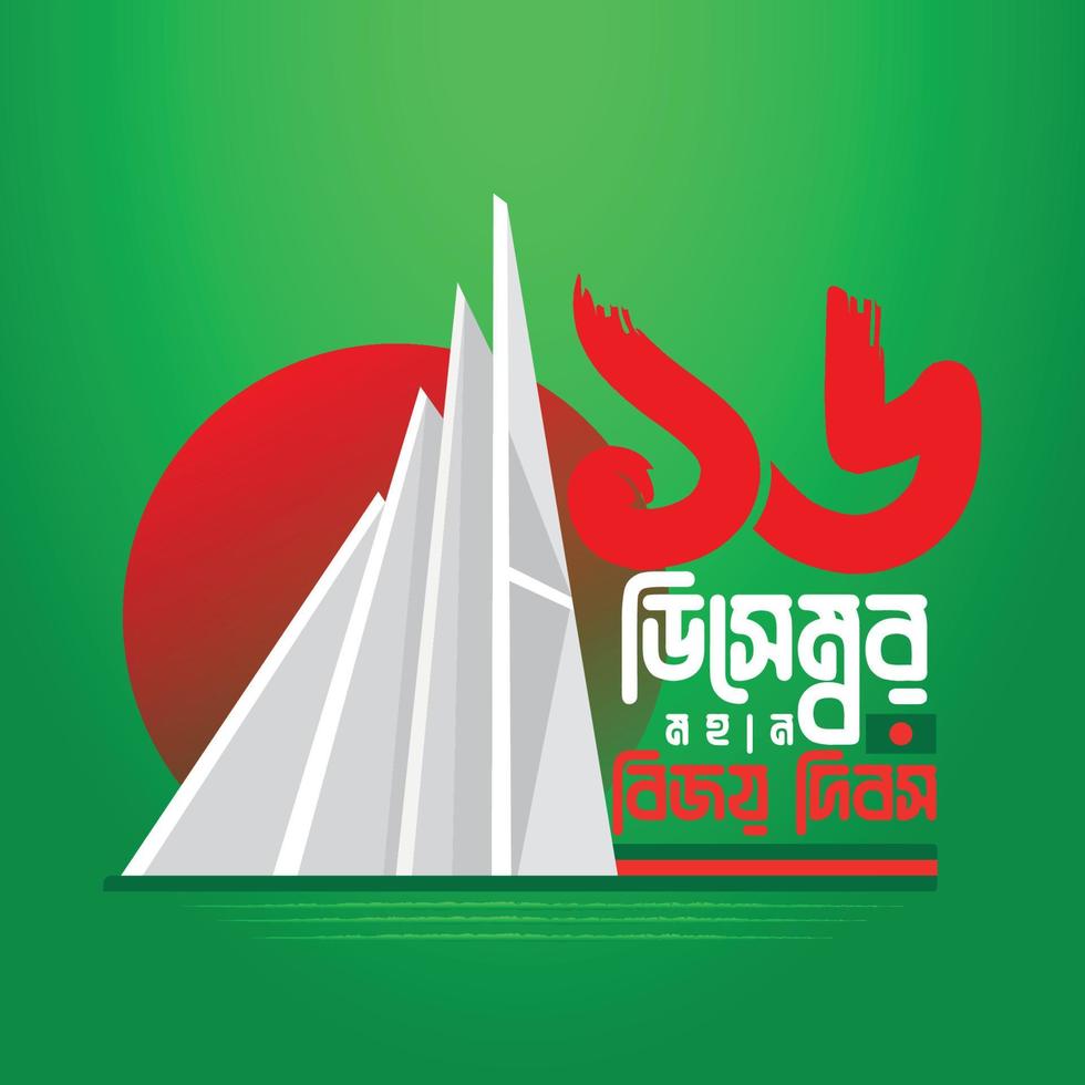 bangladesh independente e design de cartaz do dia da vitória com monumento dos mártires nacionais vetor
