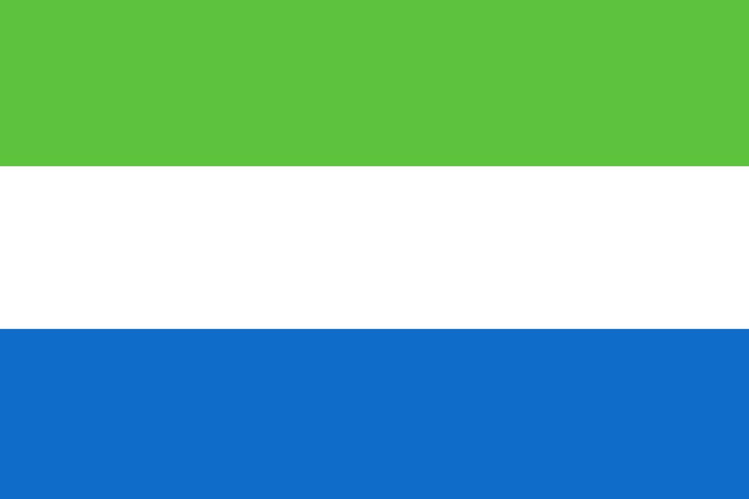 bandeira da serra leoa. cores e proporções oficiais. vetor