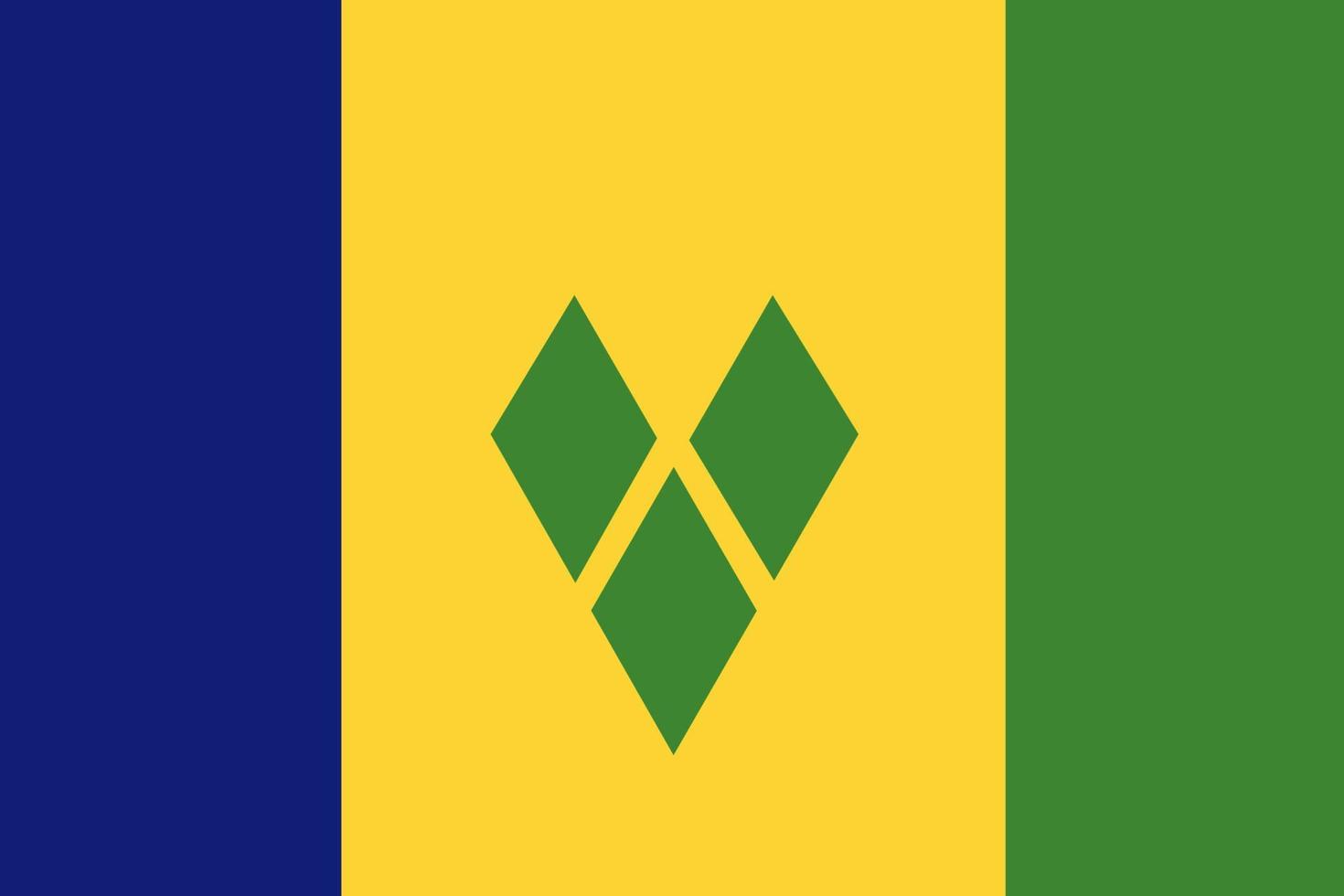 bandeira de são vicente e granadinas. cores e proporções oficiais. vetor