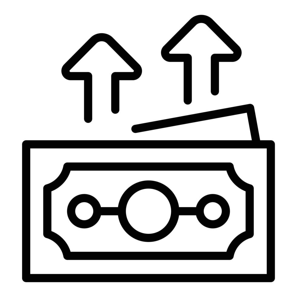 dinheiro crescer vetor de contorno do ícone. dados de lucro