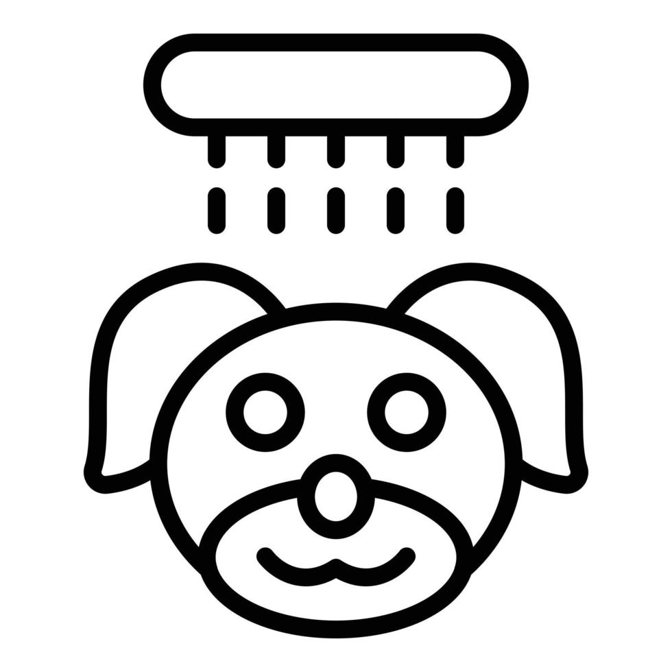 vetor de contorno do ícone do chuveiro de cachorro. banheira de hidromassagem