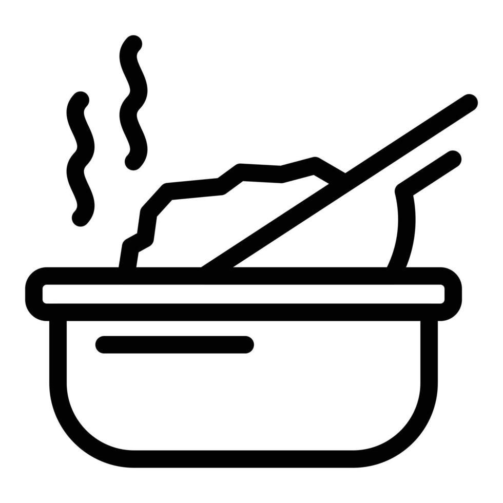 vetor de contorno do ícone de comida quente. comida alternativa