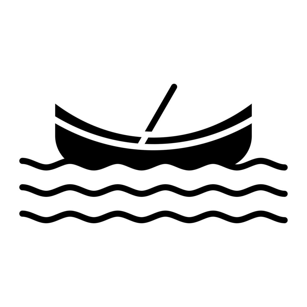 ícone de glifo de canoagem vetor