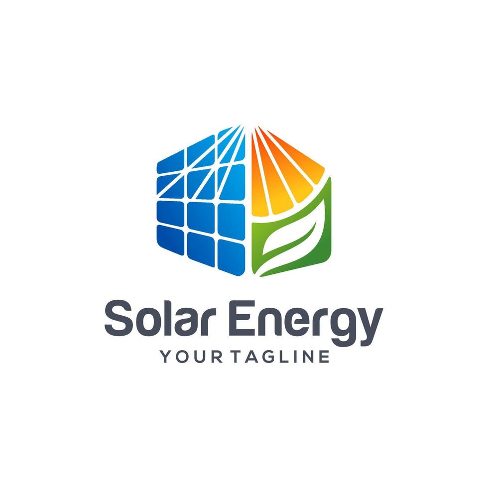 design de logotipo de energia solar vetor