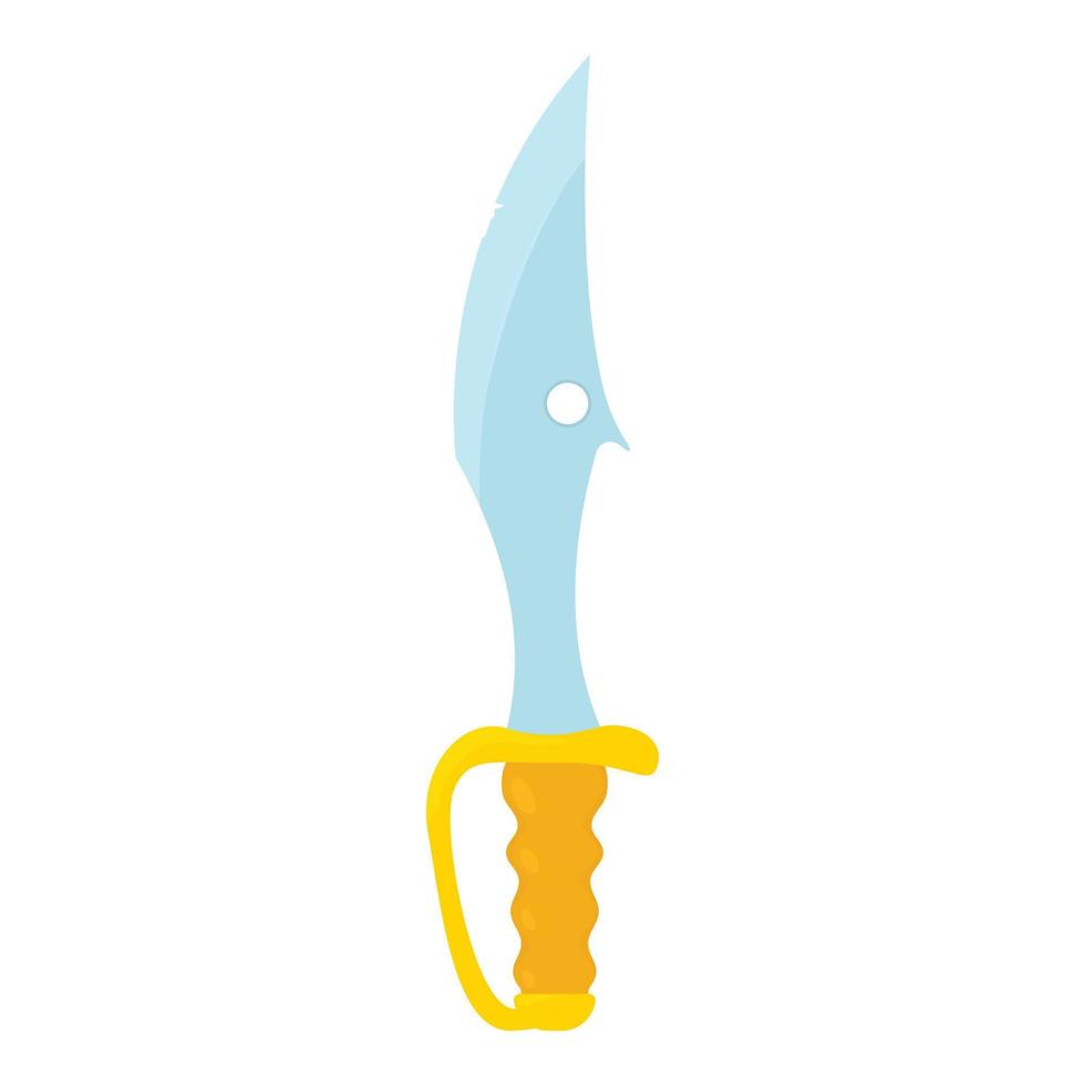 ícone de punhal curvo de aço, estilo cartoon vetor