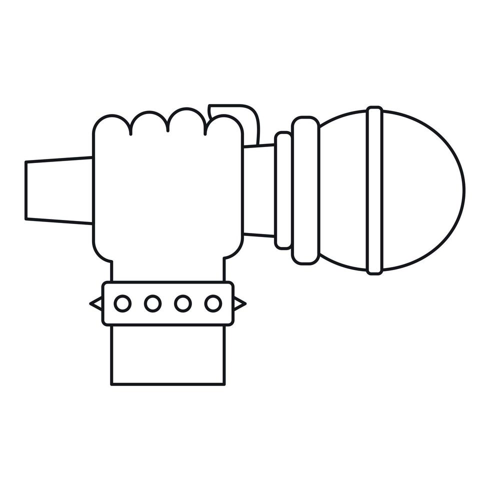 ícone de microfone de mão, estilo de estrutura de tópicos vetor