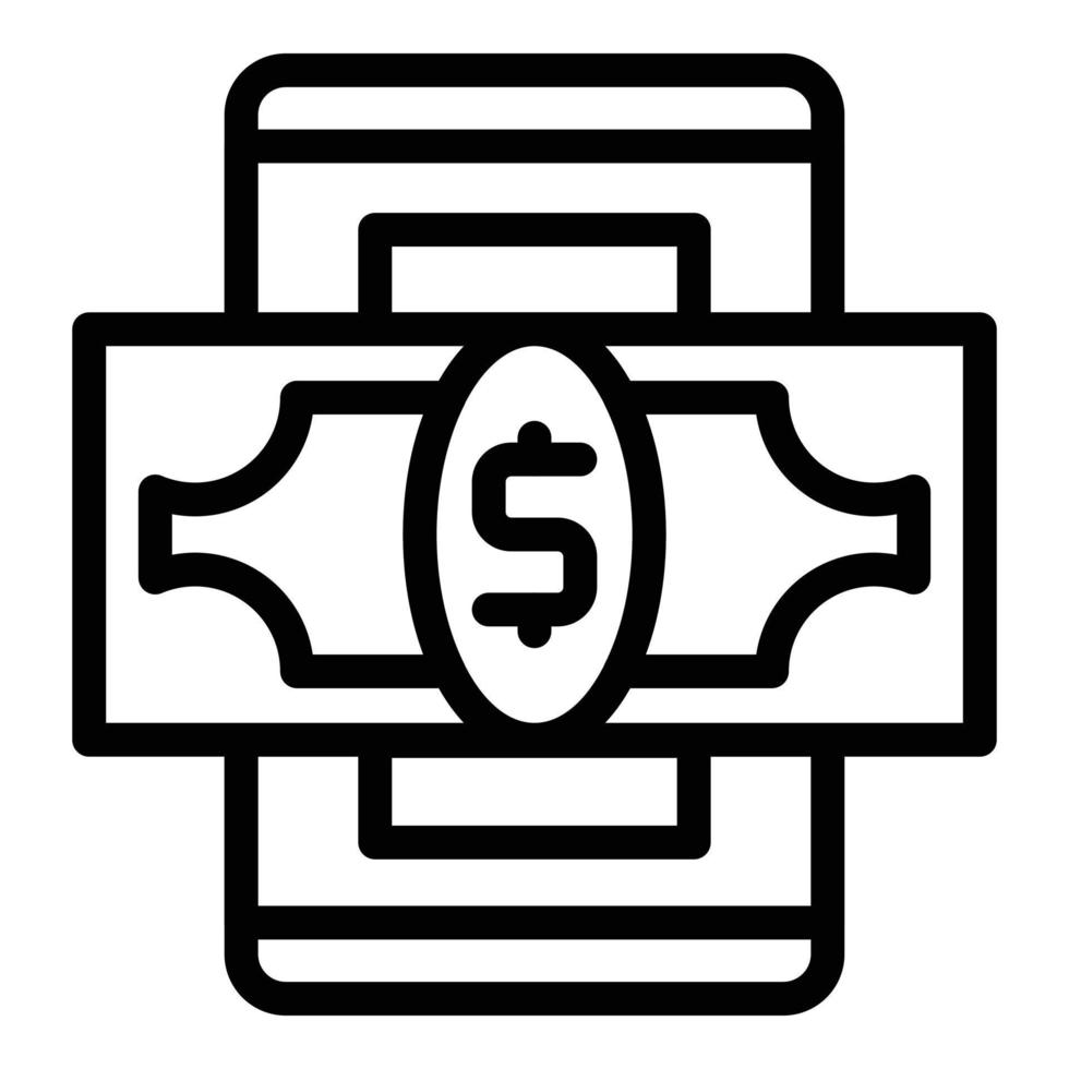 vetor de contorno do ícone de dinheiro de empréstimo. dinheiro de pagamento