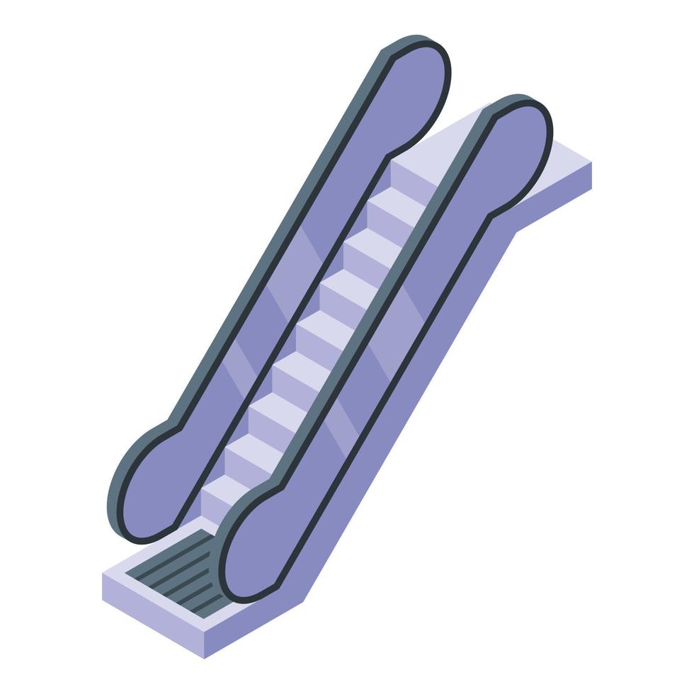 vetor isométrico de ícone de escada rolante de metrô. máquina de metrô