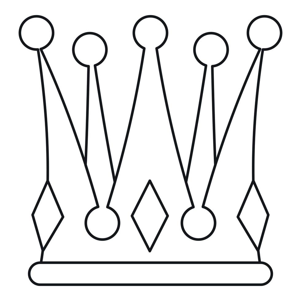 ícone da coroa real, estilo de estrutura de tópicos vetor