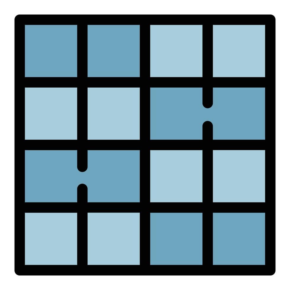 vetor de contorno de cor de ícone de pavimentação quadrada