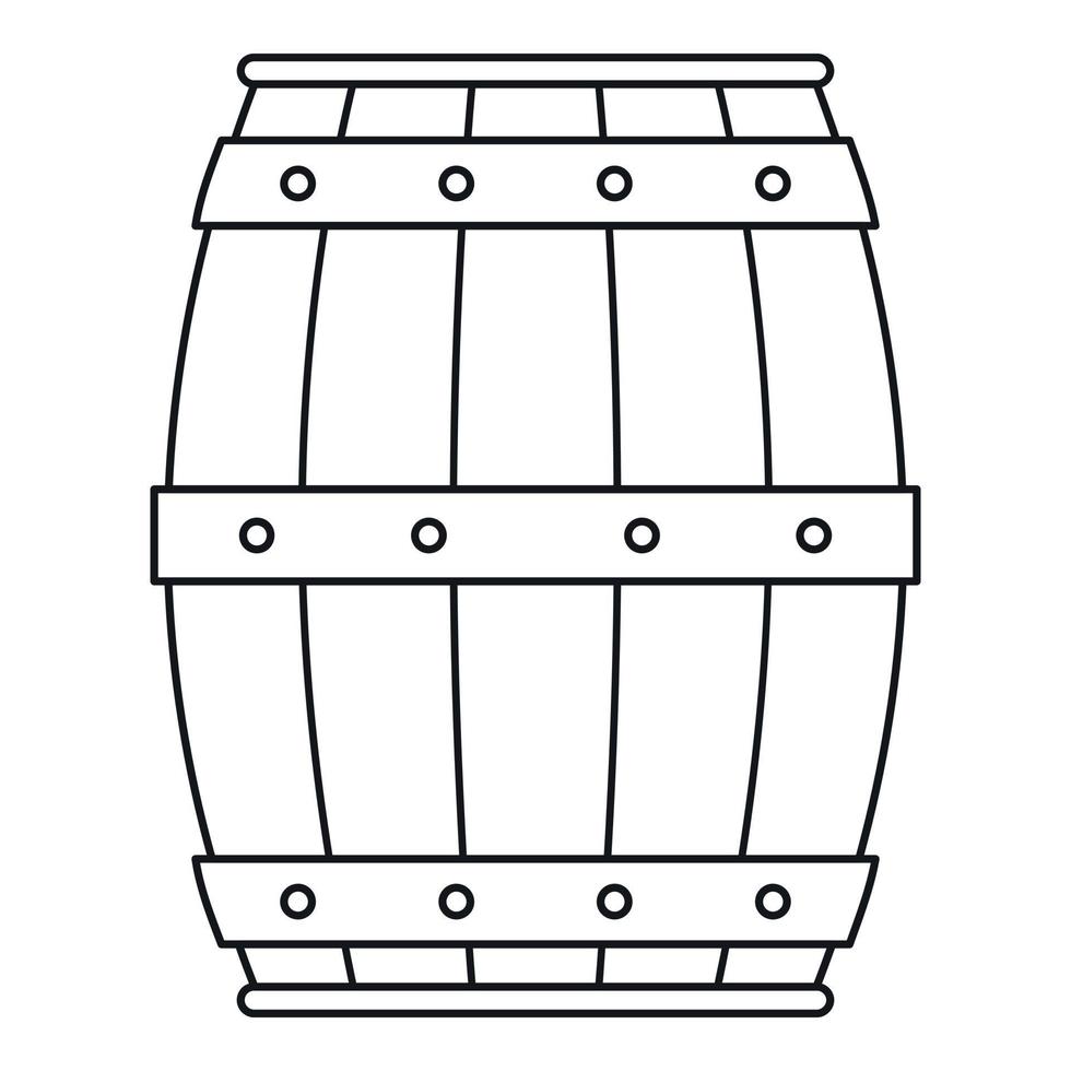 ícone de barril de madeira, estilo de estrutura de tópicos vetor