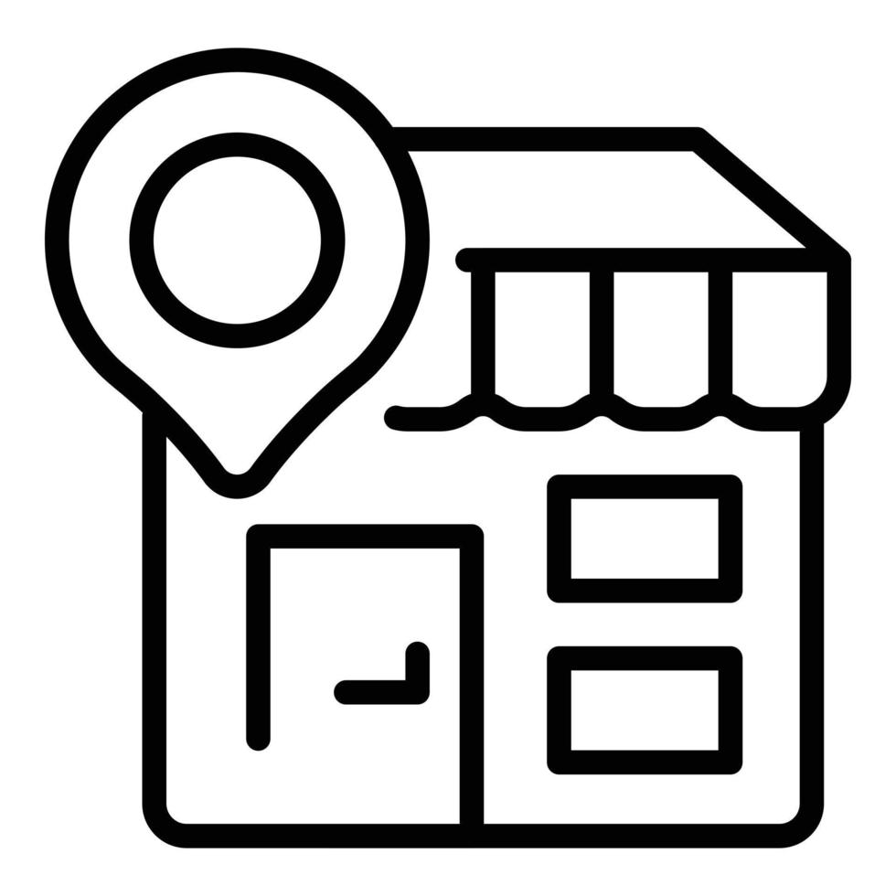 vetor de contorno de ícone de loja móvel móvel. mapa da loja