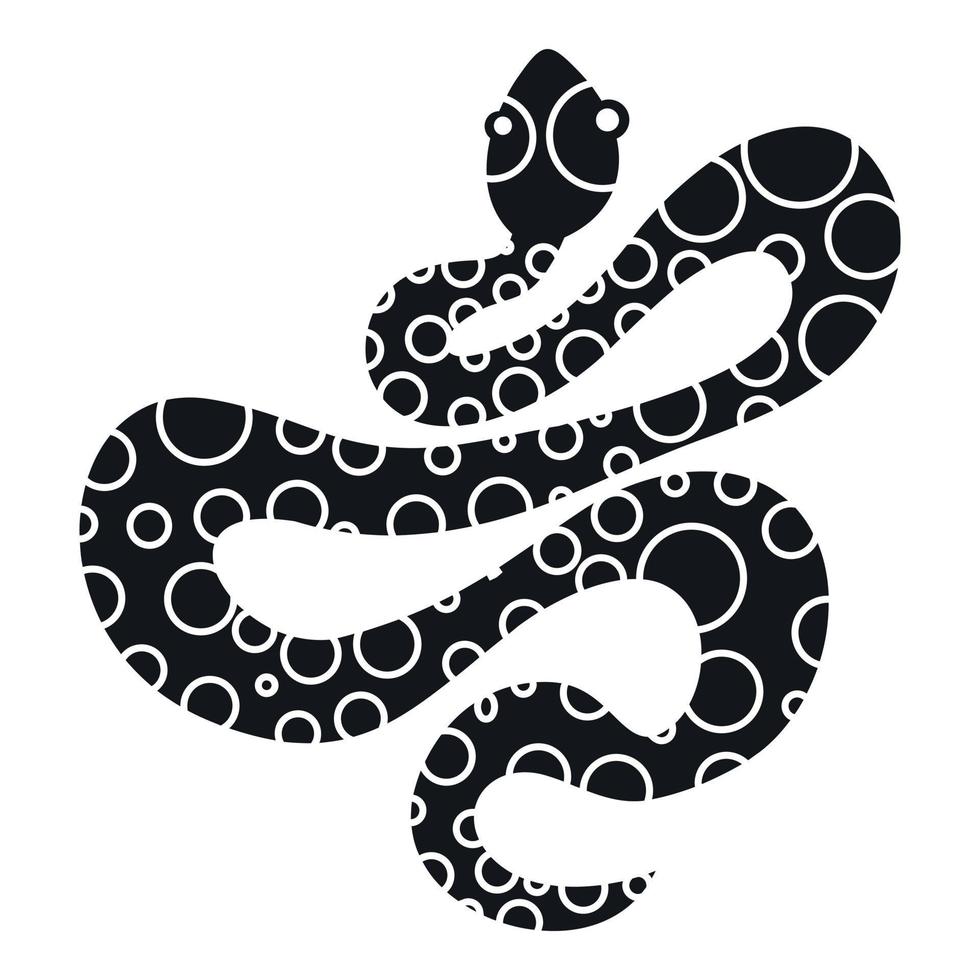 ícone de cobra pontilhada preta, estilo simples vetor