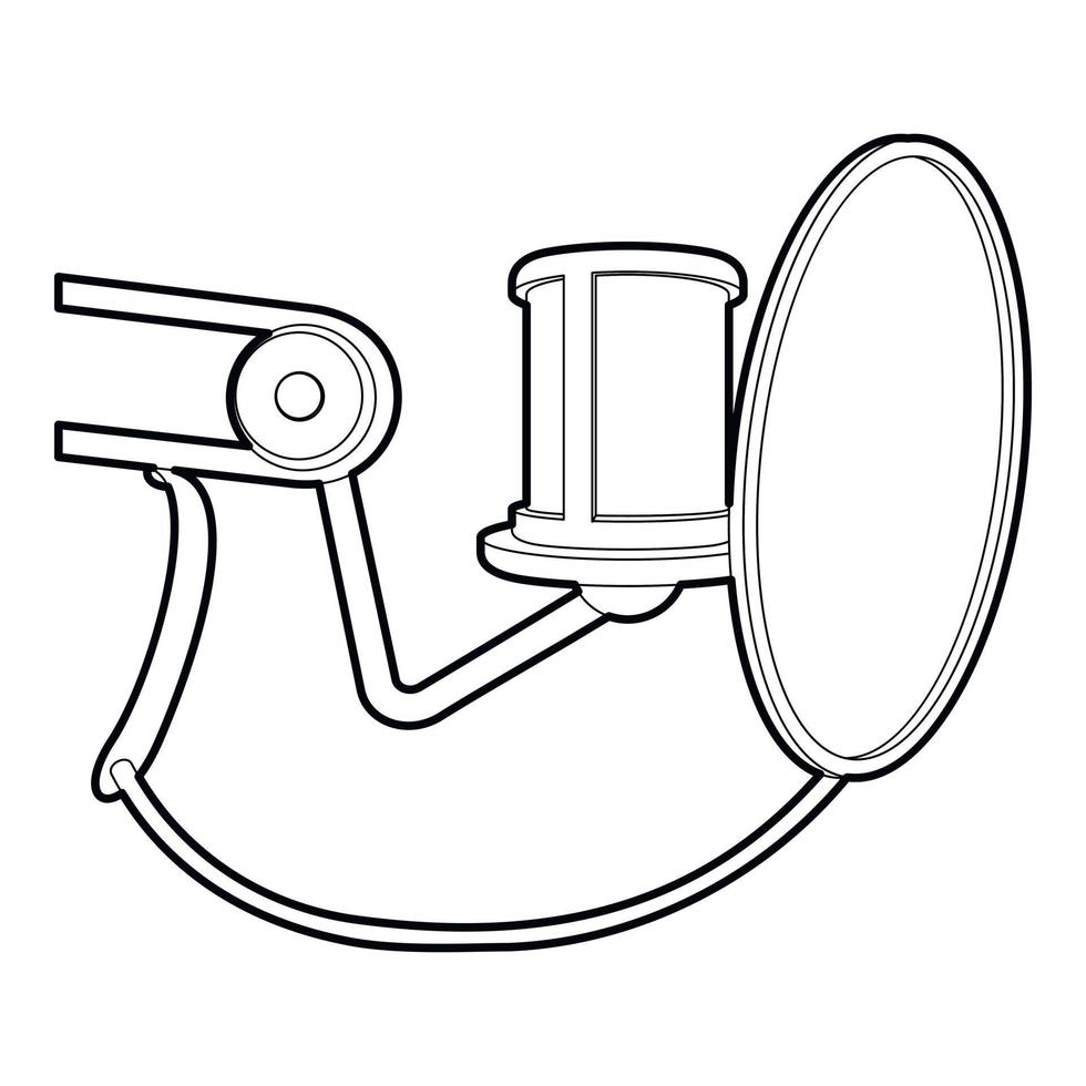 ícone de microfone de estúdio, estilo de estrutura de tópicos vetor