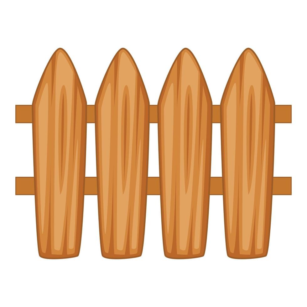 ícone de cerca de piquete de madeira marrom, estilo cartoon vetor