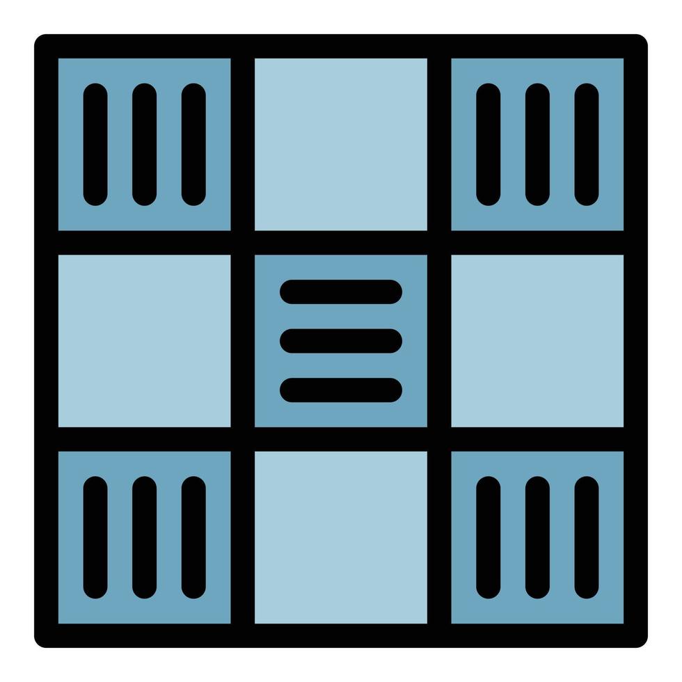 vetor de contorno de cor de ícone de pavimentação de azulejos