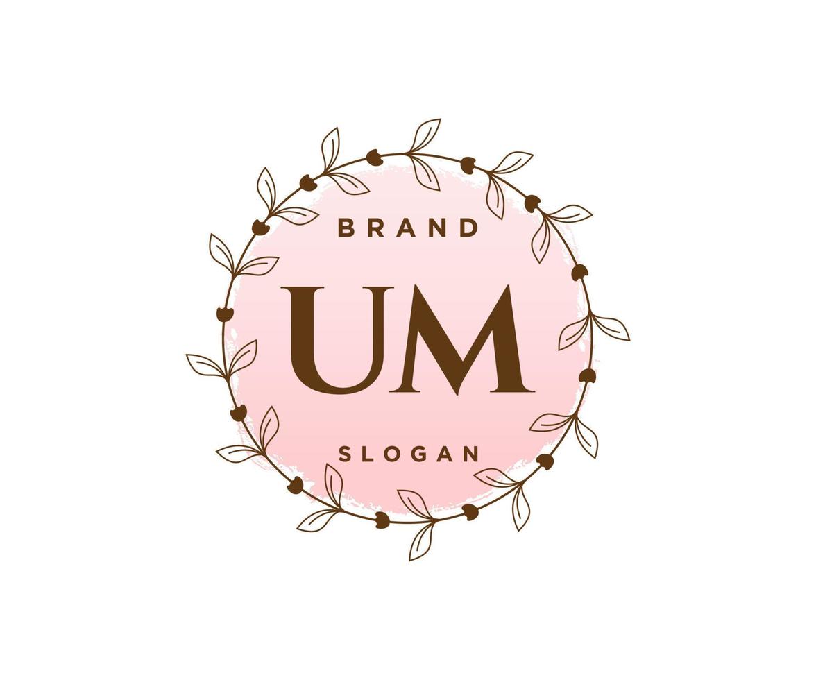 inicial um logo feminino. utilizável para logotipos de natureza, salão, spa, cosméticos e beleza. elemento de modelo de design de logotipo de vetor plana.