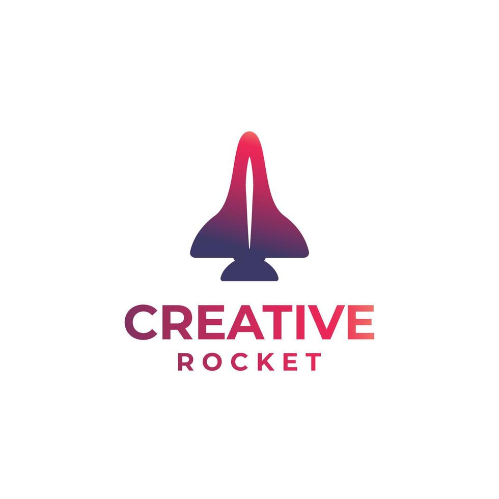design de logotipo de foguete criativo, logotipo de jato, design de foguete voador, conceito de foguete gradiente, design de líquido de foguete vetor