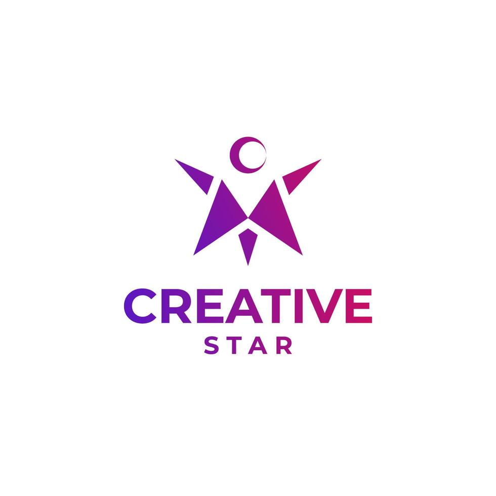 logotipo de estrela criativa, design de estrela abstrato, conceito de logotipo de estrela gradiente, design de estrela colorida, design de espaço, conceito de logotipo de astronomia vetor