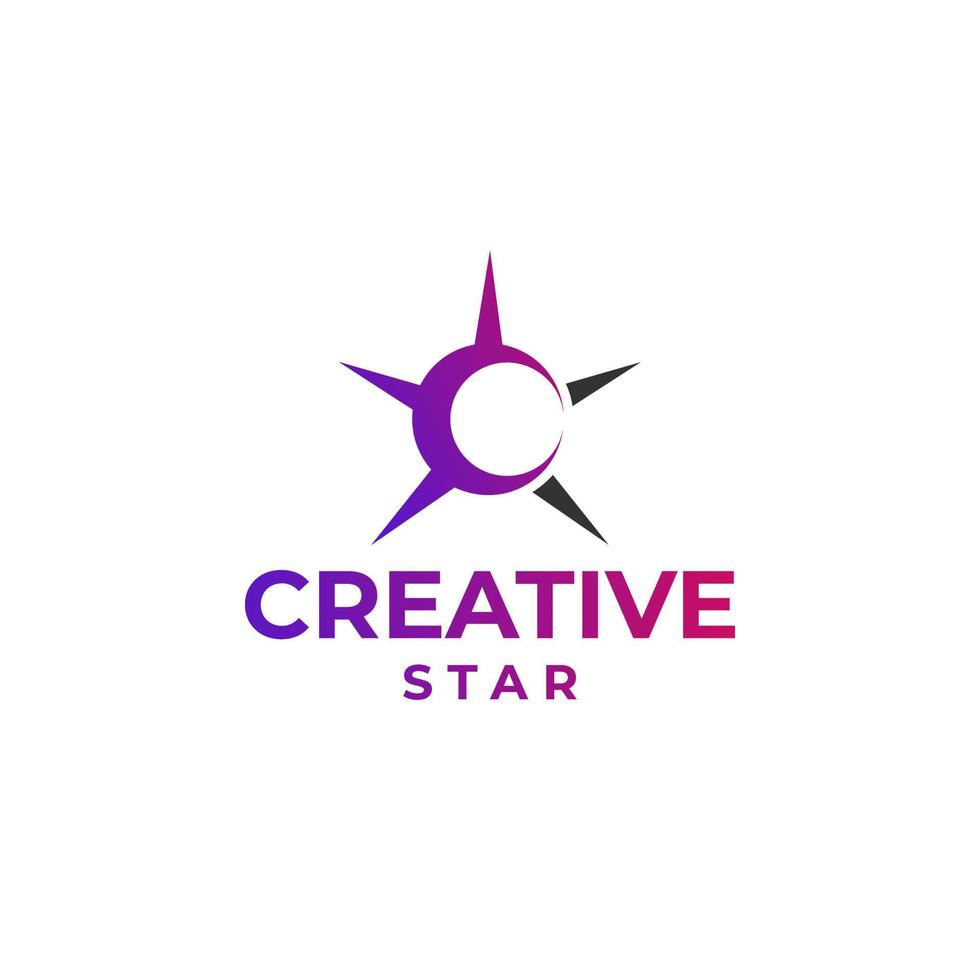 logotipo de estrela criativa, design de estrela abstrato, conceito de logotipo de estrela gradiente, design de estrela colorida, design de espaço, conceito de logotipo de astronomia vetor