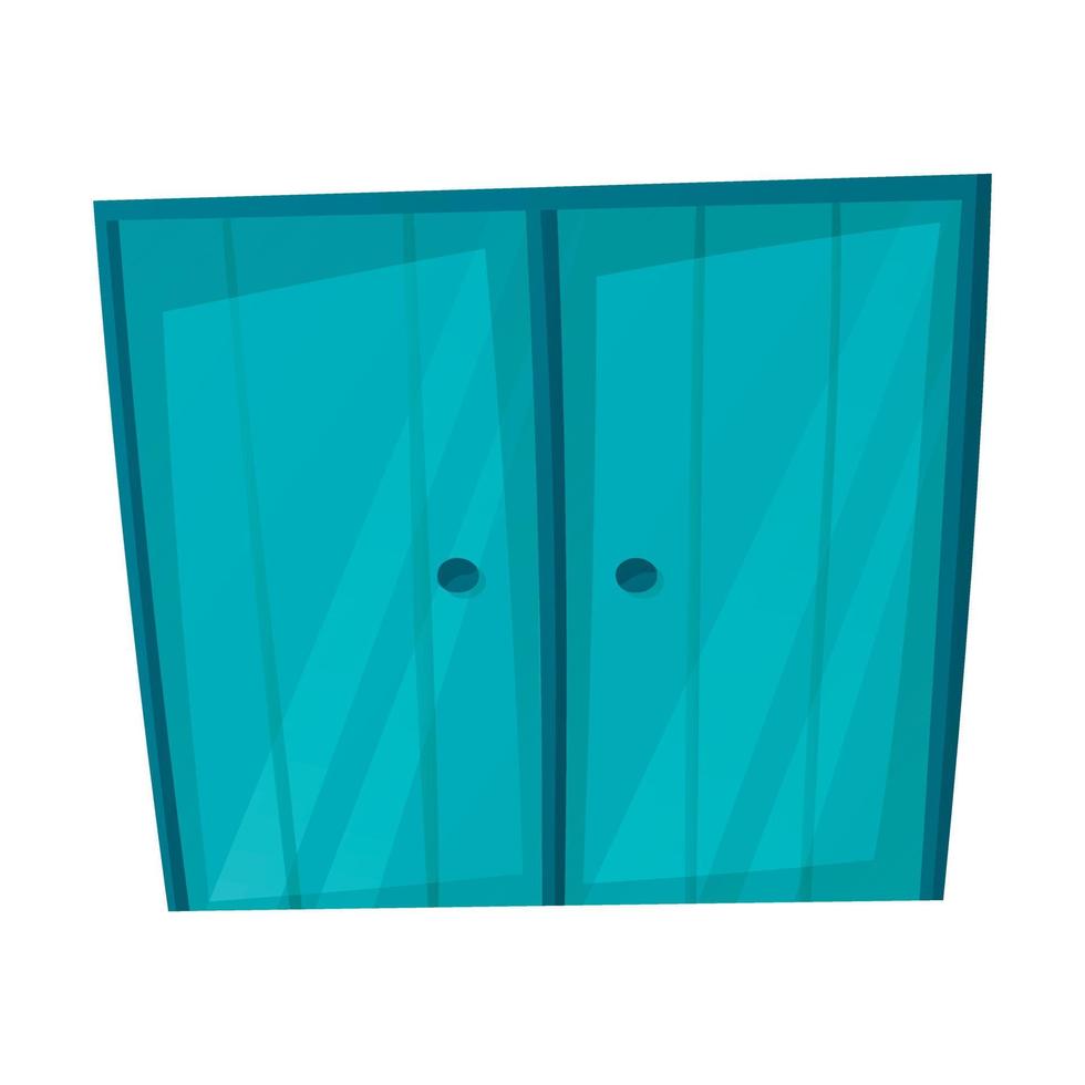 ilustração vetorial dos desenhos animados de portas duplas com alças. vetor