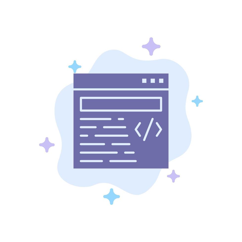ícone azul de texto de web design no fundo da nuvem abstrata vetor