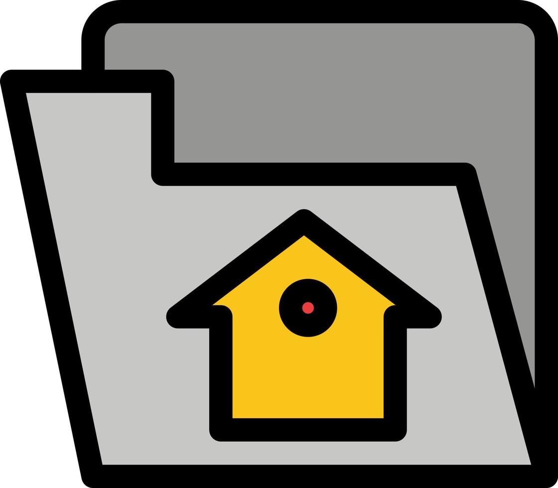 modelo de banner de ícone de vetor de ícone de cor plana de serviço de configuração de arquivo doméstico