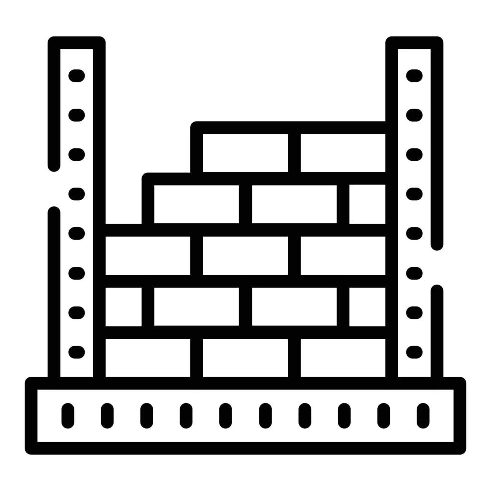 vetor de contorno de ícone de tijolo de parede de construção. argamassa caseira