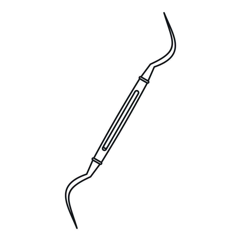 ícone de sonda dental, estilo de estrutura de tópicos vetor