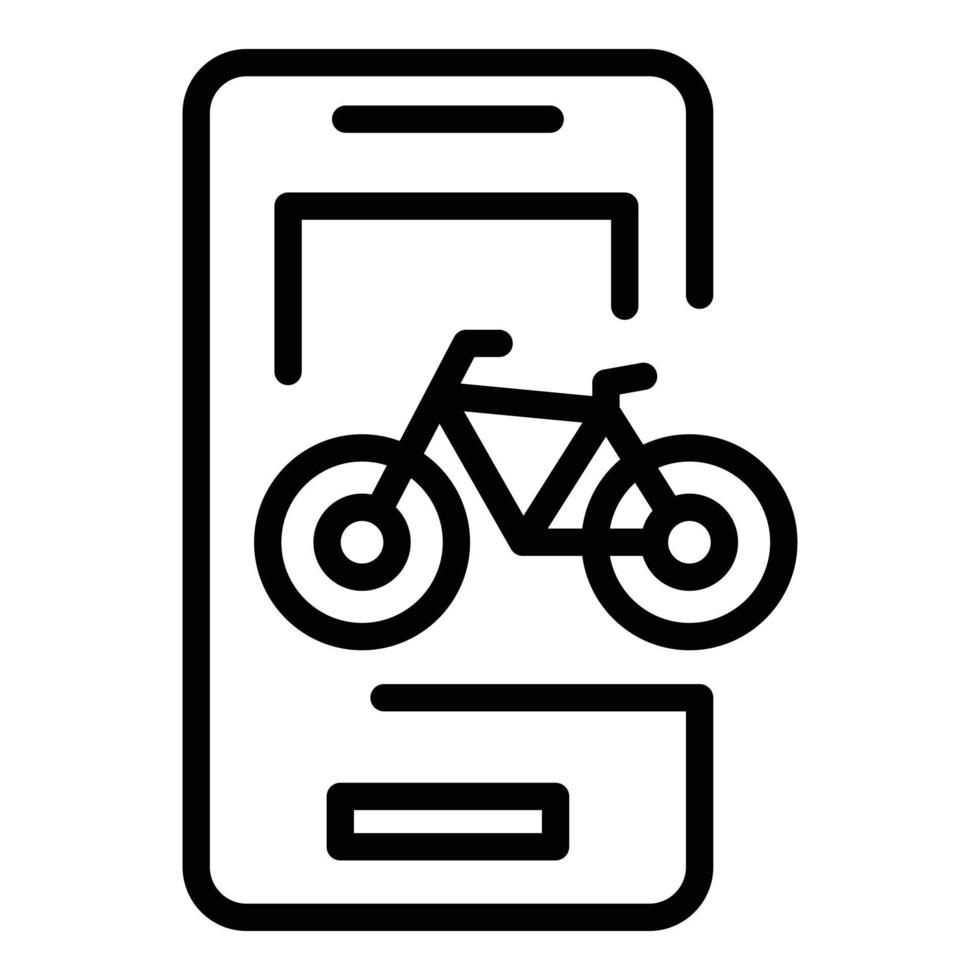 vetor de contorno do ícone de aluguel de bicicleta para smartphone. área do parque