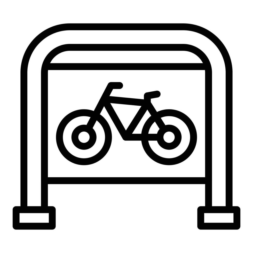 vetor de contorno do ícone do lugar da área da bicicleta do parque. estacionamento
