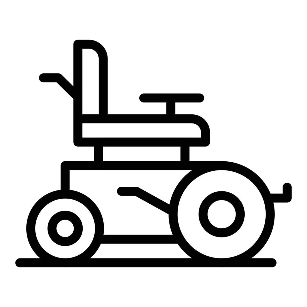 vetor de contorno de ícone de cadeira de rodas de unidade de energia. veículo motorizado