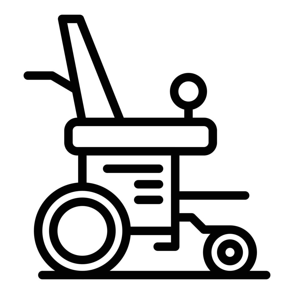 vetor de contorno de ícone de cadeira de rodas elétrica de deficiência. cadeira de scooter