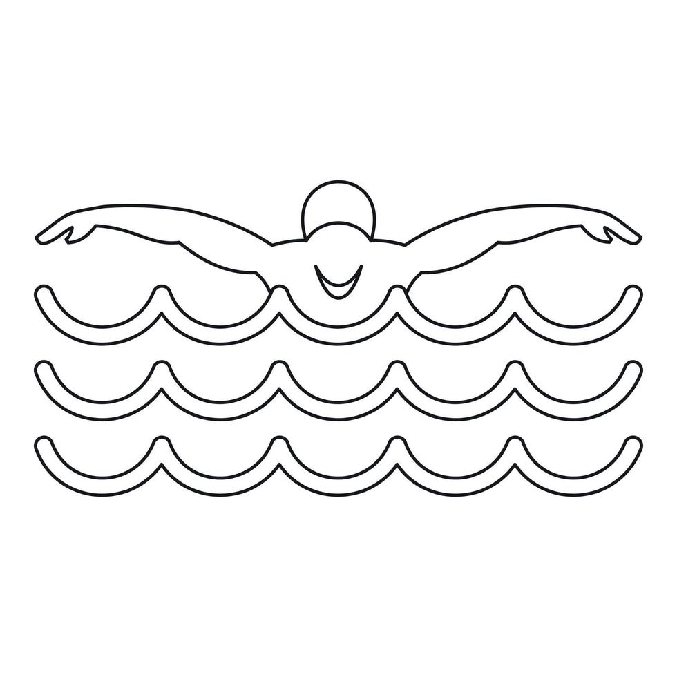 ícone do nadador, estilo simples vetor