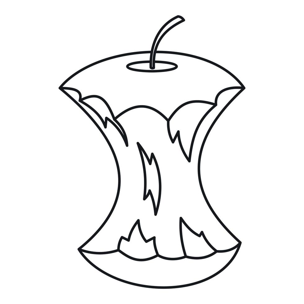 ícone do núcleo da maçã, estilo de estrutura de tópicos vetor