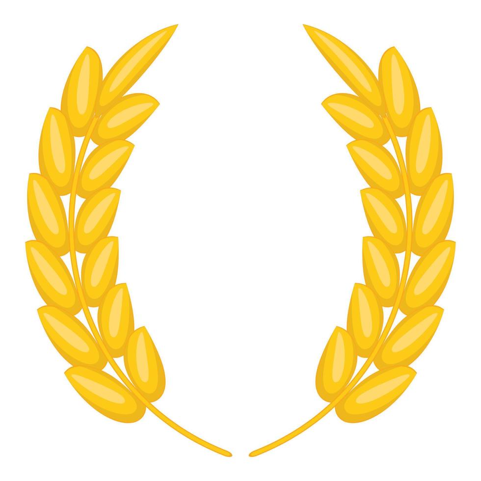 ícone de coroa de espigas de trigo, estilo cartoon vetor