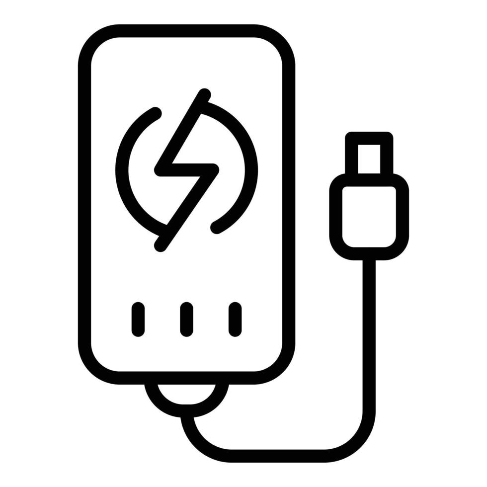 vetor de contorno do ícone de carga do telefone usb. carregador de energia