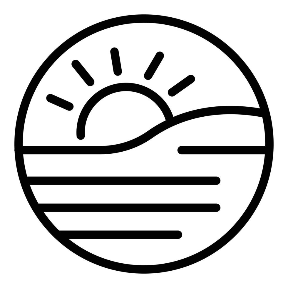 vetor de contorno do ícone do logotipo do leite ao nascer do sol. soja vegetal