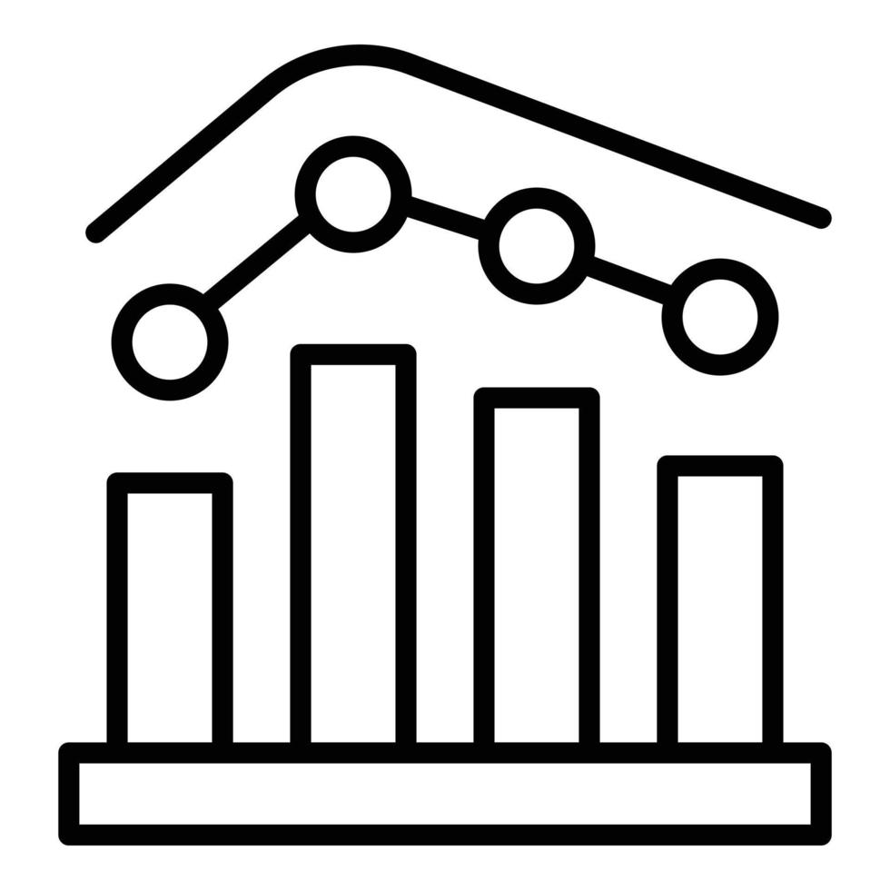 vetor de contorno do ícone do gráfico de fluxo de trabalho. processo de trabalho